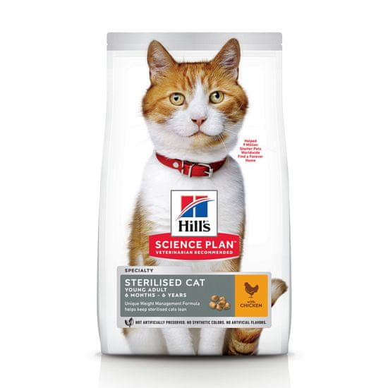 Hill's hrana za mačke Science Plan Feline Young Adult Sterilised Cat Chicken, 10 kg