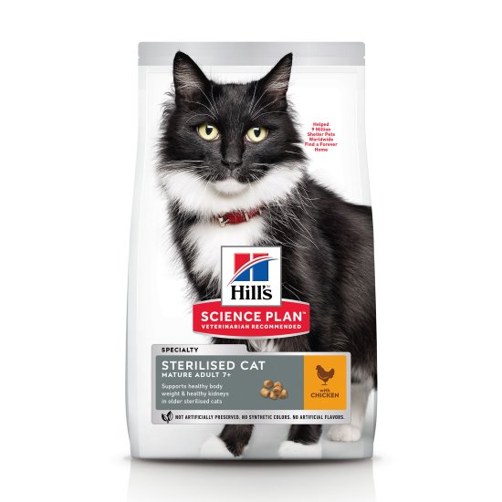 Hill's hrana za mačke Science Plan Feline Mature Adult 7+ Sterilised Cat Chicken, 3 kg