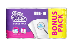 Violeta Premium papirnate brisače, 3-slojne, Bonus Pack 3 + 1 - odprta embalaža