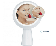 Platinet PMLY19 Makeup kozmetično ogledalo s stojalom, vgrajeno prenosno baterijo, LED osvetlitev