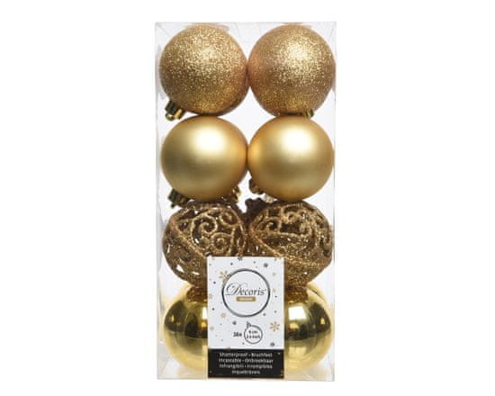 Kaemingk božični okraski različne vrste 16 kosov zlata
