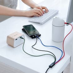 BASEUS 4in1 kabel USB - 2x USB-C / Lightning / micro USB 3.5A 1.2m, črna