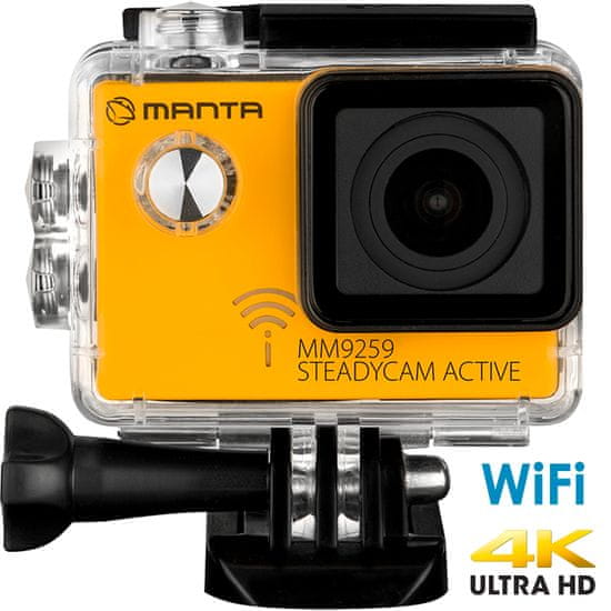 Manta MM9259 Steadycam Active, 4K-UHD aktivna športna kamera, SONY senzor + stabilizator