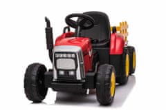 Beneo 12V električni traktor s prikolico rdeča litij baterija