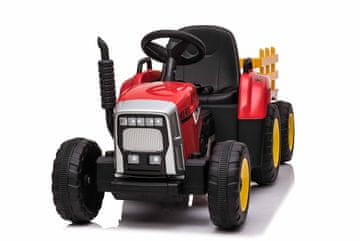 Beneo 12V električni traktor s prikolico rdeča litij baterija