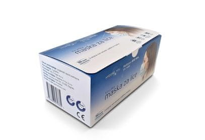 Hygiene4You tip IIR medicinska maska za usta in nos, modra, 3-slojna, z elastiko, 50 kos - Odprta embalaža