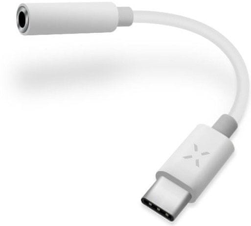 FIXED LINK adapter za povezavo slušalk z USB-C na 3, 5mm jack z DAC čipom, bel