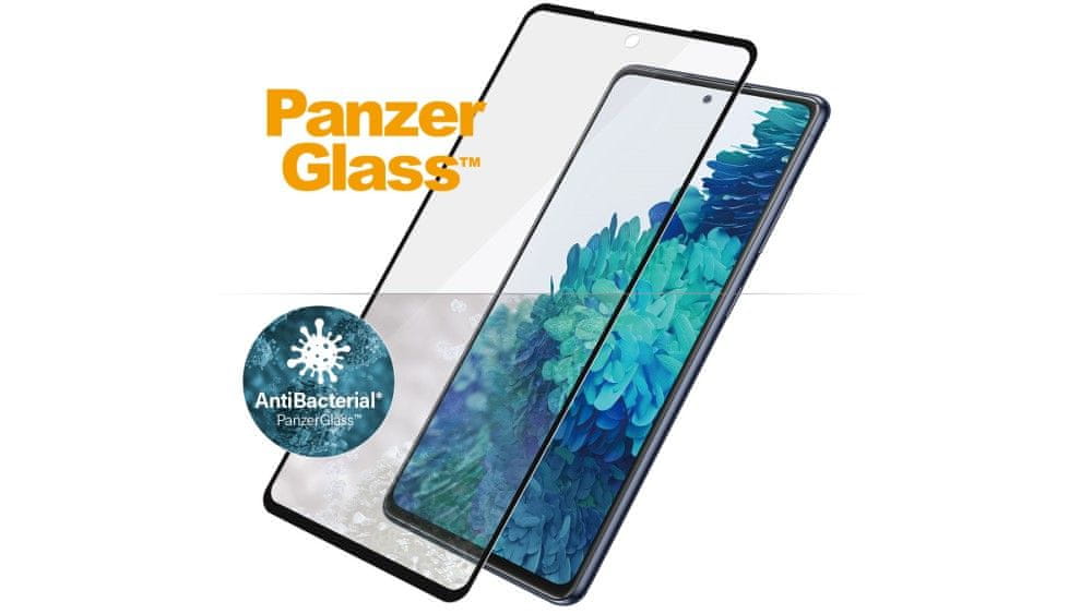 PanzerGlass Edge-to-Edge Antibacterial zaščitno steklo za Samsung Galaxy S20, črno