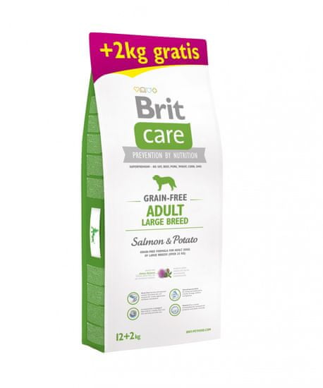 Brit Care Adult Large Breed briketi, z lososom in krompirjem, brez žitaric, 12 + 2 kg