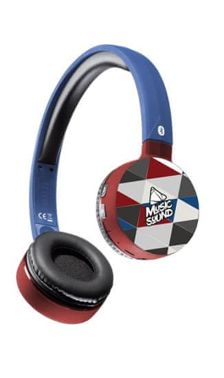 CellularLine MusicSound brezžične slušalke, rdeče-modre - Odprta embalaža