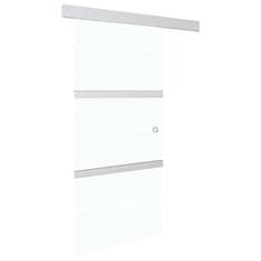 Vidaxl Drsna vrata ESG steklo in aluminij 102,5x205 cm srebrna