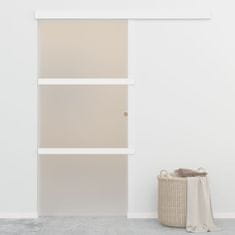 Vidaxl Drsna vrata ESG steklo in aluminij 102,5x205 cm srebrna