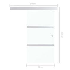 Vidaxl Drsna vrata z mehkimi blokadami ESG steklo in aluminij 90x205cm