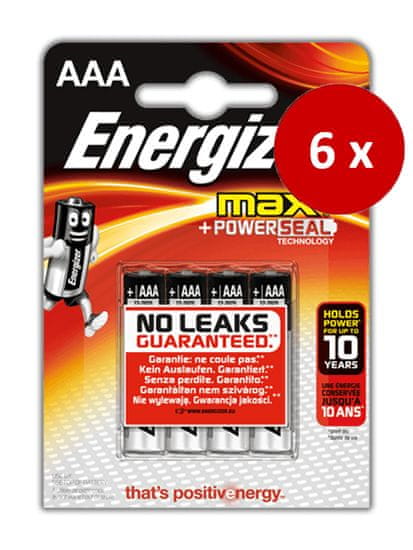 Energizer Max alkalna baterija AAA (LR03), 24 kosov