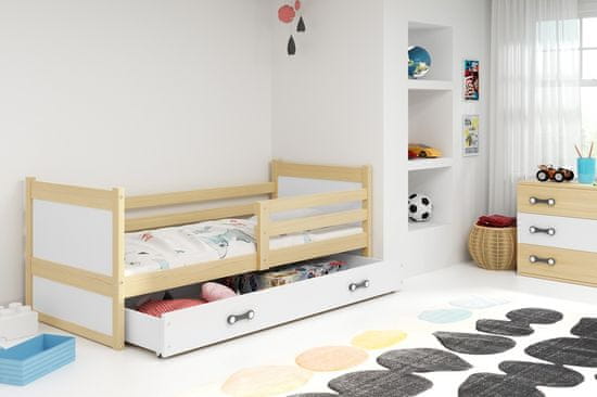 Furnitura POSTELJA RICO 90x200 s predalom in GRATIS ležiščem - BOR (VEČ BARV)