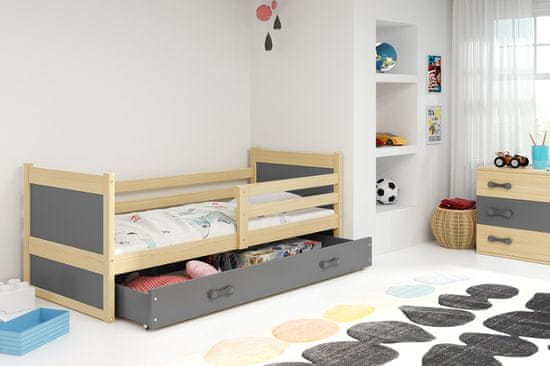 Furnitura POSTELJA RICO 90x200 s predalom in GRATIS ležiščem - BOR (VEČ BARV)