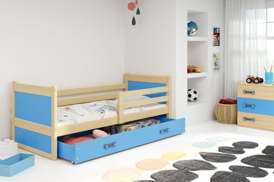 Furnitura POSTELJA RICO 90x200 s predalom in GRATIS ležiščem - BOR (VEČ BARV)