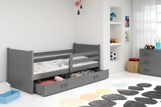 Furnitura POSTELJA RICO 90x200 s predalom in GRATIS ležiščem - GRAFIT (VEČ BARV)
