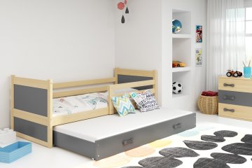 Furnitura POSTELJA RICO 200X90 Z DODATNIM LEŽIŠČEM - BOR (VEČ BARV)