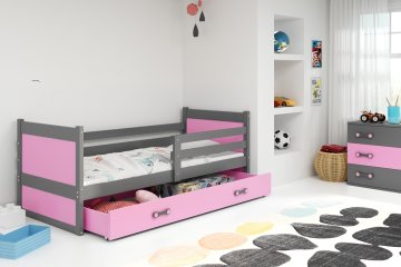 Furnitura POSTELJA RICO 90x200 s predalom in GRATIS ležiščem - GRAFIT (VEČ BARV)