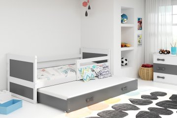 Furnitura POSTELJA RICO 200X90 Z DODATNIM LEŽIŠČEM - BELA (VEČ BARV)