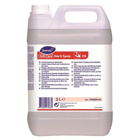 Diversey Soft Care DES E Spray sredstvo za dezinfekcijo rok, 5 l, H5
