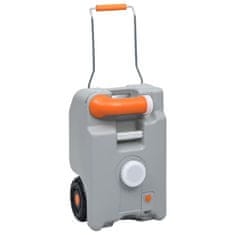 Vidaxl Posoda za vodo na kolesih za kampiranje 25 L siva