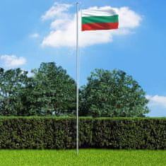 Vidaxl Zastava Bolgarije in aluminijast zastavni drog 4 m