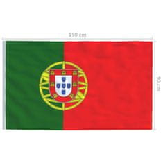 Vidaxl Zastava Portugalske in aluminijast zastavni drog 4 m