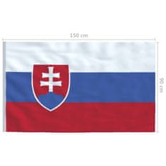 Vidaxl Zastava Slovaške in aluminijast zastavni drog 4 m