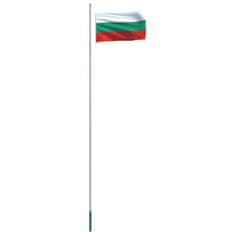 Vidaxl Zastava Bolgarije in aluminijast zastavni drog 6,2 m