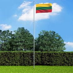 Vidaxl Zastava Litve in aluminijast zastavni drog 4 m