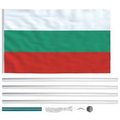 Vidaxl Zastava Bolgarije in aluminijast zastavni drog 6,2 m