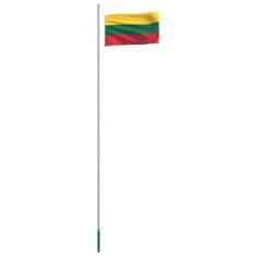 Vidaxl Zastava Litve in aluminijast zastavni drog 6,2 m
