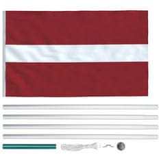 Vidaxl Zastava Latvije in aluminijast zastavni drog 6,2 m