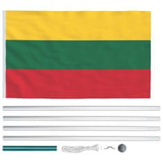 Vidaxl Zastava Litve in aluminijast zastavni drog 6,2 m