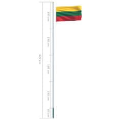 Vidaxl Zastava Litve in aluminijast zastavni drog 6,2 m