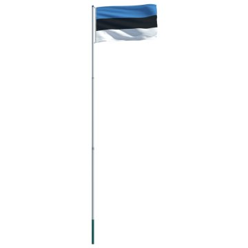 Vidaxl Zastava Estonije in aluminijast zastavni drog 6 m