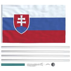 Vidaxl Zastava Slovaške in aluminijast zastavni drog 6,2 m
