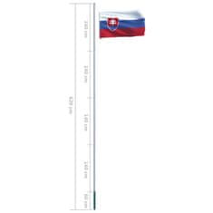 Vidaxl Zastava Slovaške in aluminijast zastavni drog 6,2 m