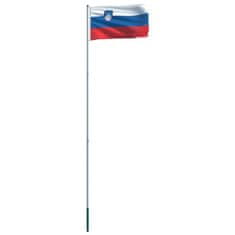 Vidaxl Zastava Slovenije in aluminijast zastavni drog 6 m