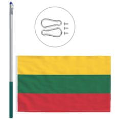 Vidaxl Zastava Litve in aluminijast zastavni drog 6 m