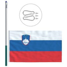 Vidaxl Zastava Slovenije in aluminijast zastavni drog 6 m