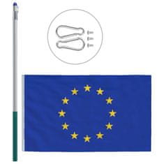 Vidaxl Zastava Evrope in aluminijast zastavni drog 6 m