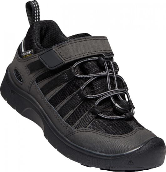 KEEN Hikeport 2 Low WP Y otroški usnjeni čevlji, black/black
