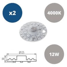 Kanlux 2x LED modul z magneti za plafoniere 12W 1200lm nevtralno bela 4000K Kanlux