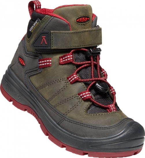 KEEN otroški zimski škornji Redwood MID WP Y steel grey/red dahlia, 34, kaki - Odprta embalaža