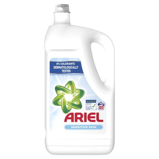 Ariel tekoči detergent Sensitive, 80 pranj