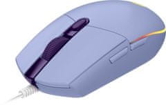 Logitech G102 LightSync gaming miška, vijolična