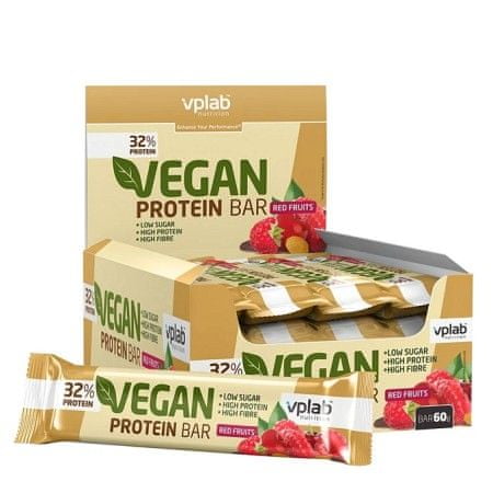 VPLAB Vegan proteinska ploščica, rdeče sadje, 60 g